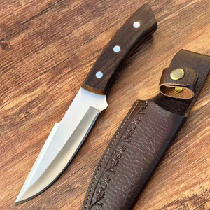 Couteau de chasse artisanal en acier à haute teneur en carbone, lame fixe, manche en bois, étui en cuir, qualité industrielle, ODM, survie en extérieur - Product Image 4
