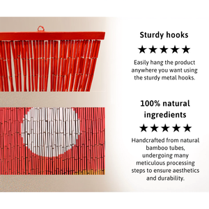 Eco Friendly Bamboo Bead Wall Hanging Curtains Art Deco Design 100% Handmade Commercial Decor for Hotel Restaurant - Product Image 4