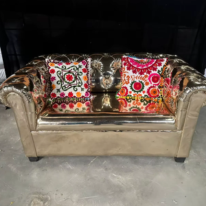 Housse de coussin brodée indienne en coton, ensemble de taies d'oreiller carrées décoratives pour mariage, fête, décoration intérieure - Product Image 1