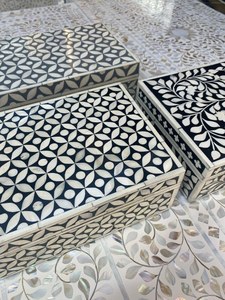 Handmade Natural Buffalo Bone Inlay <b>Box</b>: Ornamental Geometric Pattern Jewelry <b>Box</b> - Product Image 4