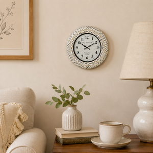 Handcrafted Decorative <b>Wall</b> <b>Clock</b> Vintage Floral <b>Design</b> Silent Analog <b>Wall</b> <b>Clock</b> for Living Room Home Decor - Product Image 6