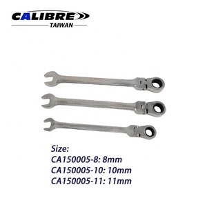 Llave combinada de trinquete con cabezal flexible TAIWAN CALIBRE de 8, 10 o 11 mm y 72 dientes, llaves de trinquete largas - Product Image 2