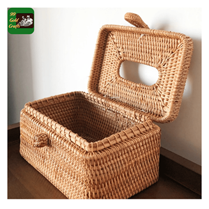 Boîte à mouchoirs en rotin, conçue à partir de matériau en rotin écologique pour le rangement des mouchoirs et un style intérieur rustique, fabriquée au Vietnam. - Product Image 2