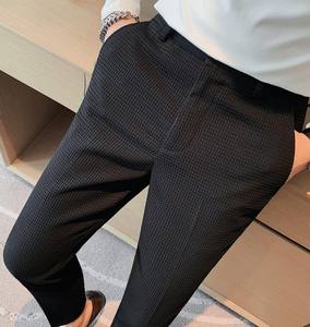 Men's Slim Fit Skinny 2024 Korean Suit Pants 100% Cotton Casual High Waist Lightweight Wholesale <b>Work</b> <b>Cargo</b> Formal Pants - Product Image 6