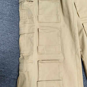 2026 Custom <b>Men's</b> Cargo Pants <b>Overalls</b> Loose Casual Straight 100%Cotton Heavyweight Unisex Extra Pockets Oversized Pants - Product Image 4