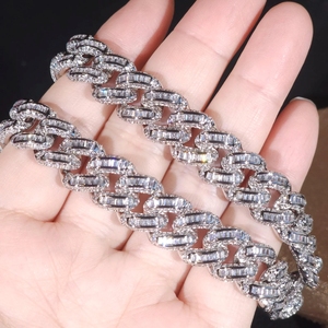 Trending 14mm 18mm Mosaic Setting <b>Cuban</b> <b>Link</b> <b>Chain</b> Moissanite <b>Cuban</b> Bracelet Necklace Custom Hip Hop Diamond <b>Cuban</b> <b>Links</b> - Product Image 5