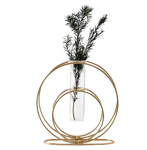 Farmhouse Flower Vases Home Decor Minimalism Metallic Gold Finished Vase Mid Century Vase for Coffee Table Living Room - Product Image 3