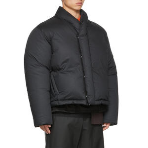 Veste d'hiver légère en duvet de canard noir à col en V de haute qualité OEM, style kimono, avec fermeture éclair, pour homme - Product Image 4