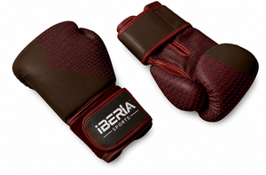 Guantes de Boxeo IBERIA Premium Negros y Rojos con Patrón de Fibra de Carbono, Guantes de Entrenamiento con Logotipo Personalizado, OEM, ODM, Equipo de Boxeo al por Mayor - Product Image 4