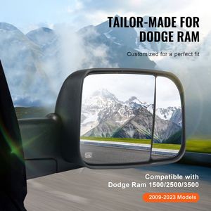 Espejos Retrovisores Laterales con Calefacción Eléctrica para Dodge Ram 1500 2009-2018, para Ram 2500 3500 2010-2018, para Ram 1500 Classic 2019-2023 - Product Image 2