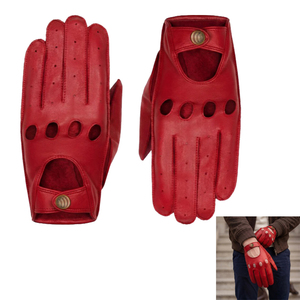 Red Premium Quality Leather Fashion <b>Gloves</b> For <b>Men</b> - Product Image 1