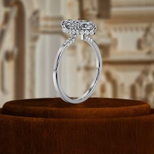 แหวนเพชรทรงมาร์คีส์ 1 กะรัต รับรองโดย IGI ประดับเพชรแบบฮาล์ฟเพฟ แหวนหมั้นเพชรเม็ดเดี่ยว ทองคำขาว 14k แหวนแต่งงานดีไซน์พิเศษ - Product Image 5