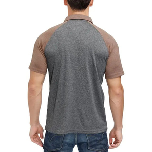 Polo à manches courtes pour homme, color-block, tricoté, décontracté, avec boutons, coupe classique, motif uni - Product Image 3