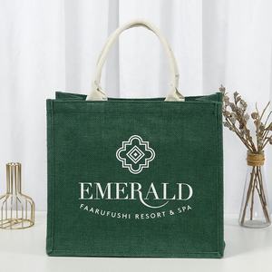 Bolsa de Mano de Yute de Fibra Verde Biodegradable, Bolsa de Compras Ecológica Natural para Uso en Supermercados - Product Image 1