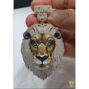 Real Moissanite Diamond Lion Pendant for Urban Fashion and Rapper Style Jewelry Necklace - Product Image 4