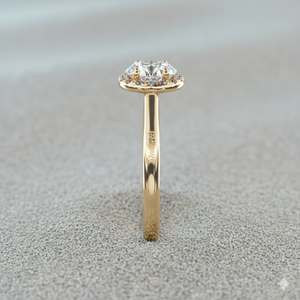 Bague de fiançailles Pav Diamond Halo en or avec certification et sertissage à griffes - Product Image 2