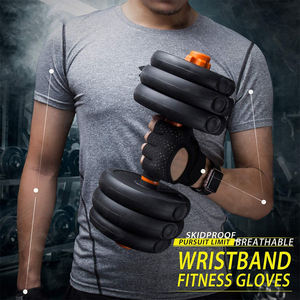 Gants de fitness unisexes en néoprène, tissu respirant, évacuation de l'humidité, sangle de poignet réglable, prise en main confortable, légers pour la salle de sport - Product Image 5
