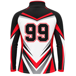 Chaqueta Deportiva Roja, Negra y Blanca con Cierre de Cremallera, Manga Larga, para Entrenamiento Atlético, Running, Ejercicio, Ropa Deportiva de Alto Rendimiento - Product Image 2