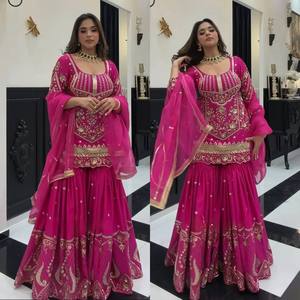 Launching New Designer Party Wear Look <b>Top</b> Sharara plazzo and Dupatta - Product Image 3