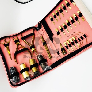 Kit de Herramientas para Extensiones de Cabello con Sistema de Unión Manual, OFERTA, Acero Inoxidable Dorado Sostenible, Estuche Rosa, Alicates, Tijeras, Kit Comercial para Cabello - Product Image 4