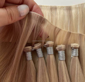 Venta al por mayor 100% Premium Genie Weft extensiones de cabello rubio claro a granel onda de agua rizado recto Yaki Fumi onda suelta onda profunda - Product Image 1