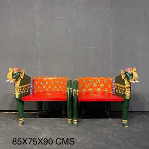 เก้าอี้รูปช้างทาสี  เก้าอี้ช้างไม้เนื้อแข็งสั่งทำพิเศษ คุณภาพดีที่สุด ตกแต่งสไตล์วินเทจแบบมิกซ์แอนด์แมทช์- ขั้นต่ำสั่งซื้อ 1 ตู้เท่านั้น - Product Image 1