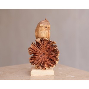 Sculpture d'hibou en bois faite à la main, tendance actuelle, figurine sculptée, décoration rustique pour table, ornement de salon - Product Image 3