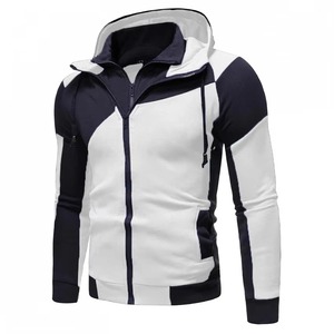 Men's Hooded Color Blocking <b>Tracksuit</b> Set Full Sleeve Zipper Casual Wear Breathable Polyester Cotton Autumn Outfit - Product Image 5