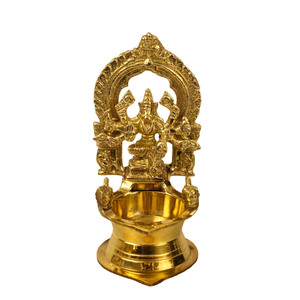 Lámpara de Pooja Artesanal de Latón Varahi Amman Vilakku, Diosa Sagrada Varahi Deepam - Product Image 1