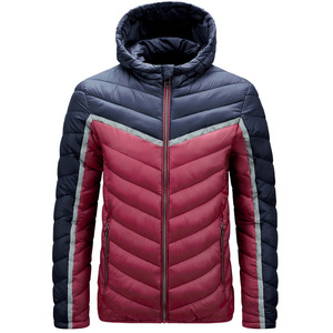 Veste d'hiver rembourrée légère à capuche en coton pour hommes, vente en gros - Product Image 1