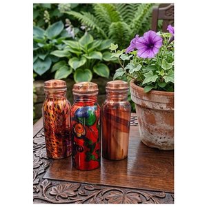 500 ML Copper Printed Bottle with Secure Lid Leak Proof Durable Copper Water Bottle for Daily Use and Healthy Lifestyle - Product Image 2