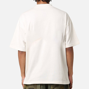 Nouveau T-shirt Homme Oversize à Manches Courtes 100% Coton Anti-boulochage Tissu Tricoté 220g Style Streetwear Longueur Longue Coupe Ample - Product Image 2