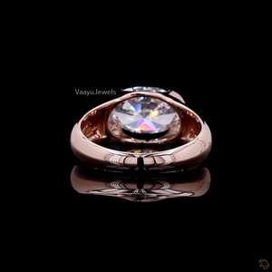 Anillo de compromiso solitario con diamante cultivado en laboratorio de corte ovalado de lujo certificado por IGI, plata 935 925, oro de 10K 14K 18K - Product Image 4