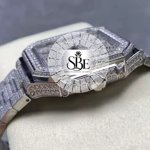 Reloj de Lujo con Diamantes de Imitación VVS Moissanite de Fabricación India, Correa de Acero Inoxidable de 20 mm, Disponible al Mejor Precio - Product Image 2