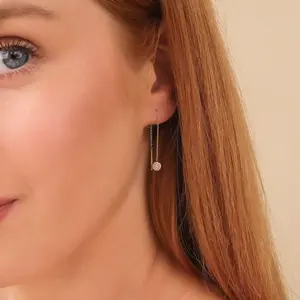 Boucles d'oreilles de luxe en moissanite, or massif 14 carats, couleur E/F, clarté VVS, certifiées IGI, 0,2 ct, bijoux pour femmes, cadeau de mariage, fête - Product Image 1