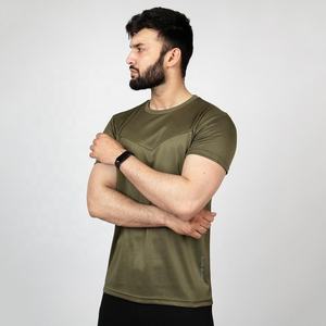 เสื้อยืดกีฬา180 GSM สำหรับผู้ชายเสื้อยืดทรงหลวมผ้ายืดสูงลายพื้นพร้อมโลโก้ออกแบบได้ตามต้องการ - Product Image 3