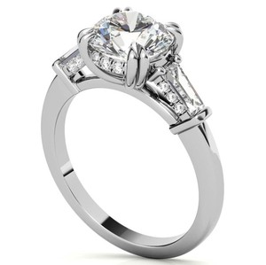 Round Cut Moissanite <b>Ring</b> 925 Sterling <b>Silver</b> White Gold Plated <b>Solitaire</b> Engagement <b>Ring</b> Elegant Bridal Wedding Promise <b>Ring</b> - Product Image 2