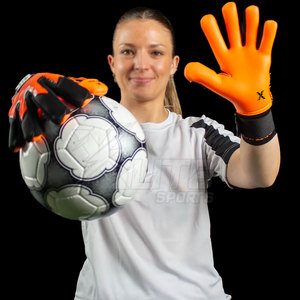 New Men Women Youth Football Soccer Goalkeeper Training Gloves Leather Palm Grip Full Finger Non-Slip for Practice <b>Games</b> - Product Image 4