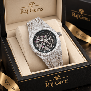 นาฬิกา MARS PIGUET Iced Quartz ระบบอนาล็อก โครงสร้างเปลือย กระจก ตัวเรือนสแตนเลส ขนาด 41 มม. สายขนาด 20 มม. ระบบอัตโนมัติ แสดงวันที่ กันน้ำ 10 บาร์ นาฬิกาข้อมือผู้ชายสุดหรู - Product Image 1