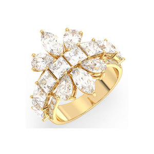 Bague REYES en or massif 14 carats avec diamant de laboratoire HPHT CVD et pierres multiples, certifiée IGI, bijou de luxe pour mariage - Product Image 1