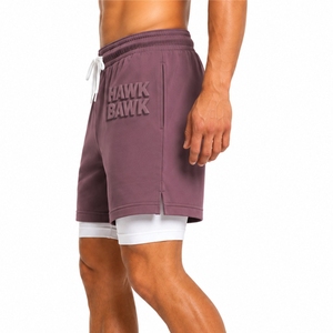 Men’s Double <b>Layer</b> Shorts Comfort Fit Modern Athletic Style Shorts Quick Dry Casual Style <b>Mid</b> Waist Knitted Fabric For Men - Product Image 3