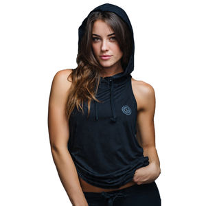 Camiseta Deportiva sin Mangas para Mujer, 100% Algodón/Poliéster, Logotipo Tejido en la Parte Delantera, Resistente al Viento, Transpirable, Ropa Deportiva - Product Image 3