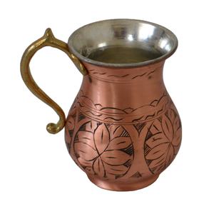 Mug à bière en acier inoxydable plaqué cuivre antique, style unique, avec poignée en laiton, fait main et gravé – Articles tendance en gros, offre spéciale - Product Image 1