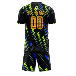 Service OEM, maillot de football respirant à logo frontal, manches courtes, uniforme d'entraînement, 100% polyester, vêtements de sport à séchage rapide - Product Image 4