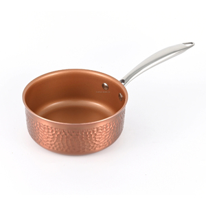 Copper <b>Saucepan</b> Stainless Steel Lid Hammered Finish Modern Design Durable Cooking Pot for Kitchen - Product Image 5