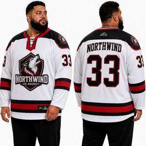 Jersey de Hockey sobre Hielo Personalizado con Logotipo Bordado, Nombre y Número, Uniforme de Manga Larga, Fabricante OEM, Proveedor Mayorista, Exportación - Product Image 2