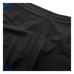 MMA Fight Shorts <b>Black</b> With Blue Elastic Waist Quick Dry Training Shorts for Adults Wholesale Custom Logo Sublimated - Product Image 3