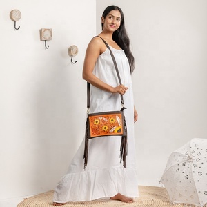 Tooled Fur Leather Clutch Purse Carved Leather Wallets Leather <b>Wristlet</b> Clutch Women Designed Purse - Product Image 2