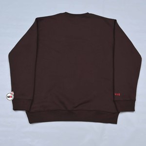 Sudadera de Cuello Redondo Marrón para Hombre de Calidad Premium, Corte Regular, Logotipo de Signo de Interrogación Bordado, Ropa Casual de Otoño con Servicio OEM - Product Image 2