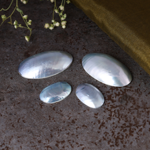 Cabochon de perle Mabe ovale grise, pierre précieuse naturelle à haute brillance pour la fabrication de pendentifs et de bagues - Product Image 3